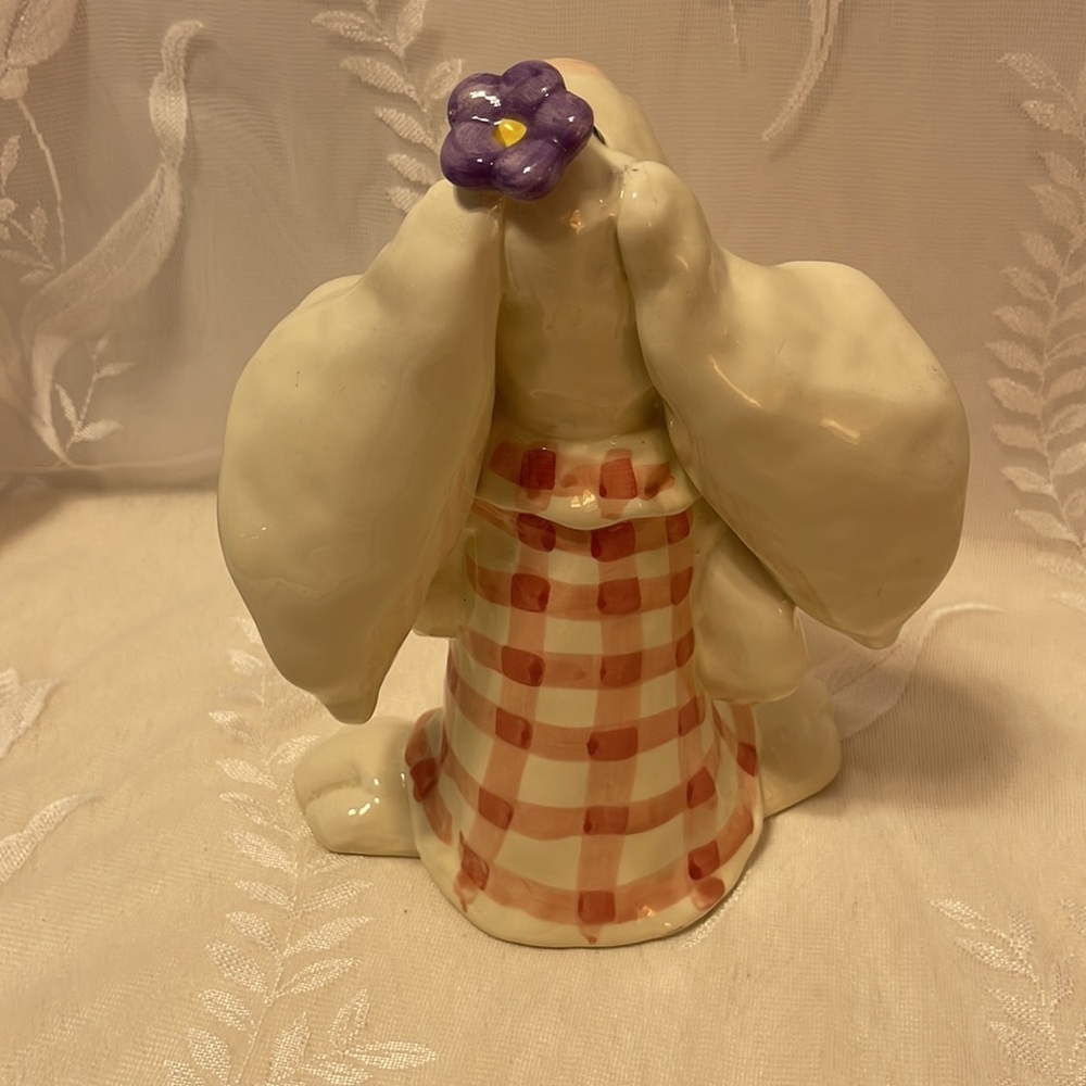 Floppy Eared Rabbit Easter Ceramic Farmhouse Cottagecore Rabbit/ Bunny. No Chips - Picture 6 of 10